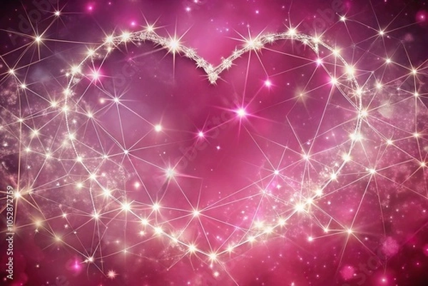 Obraz pink heart constellation on starry background