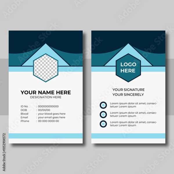 Fototapeta Business id card template with minimalist elements design
