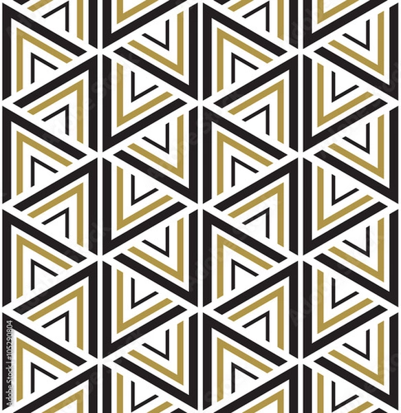 Fototapeta Vector seamless pattern. Modern stylish texture. Black and white seamless geometric pattern