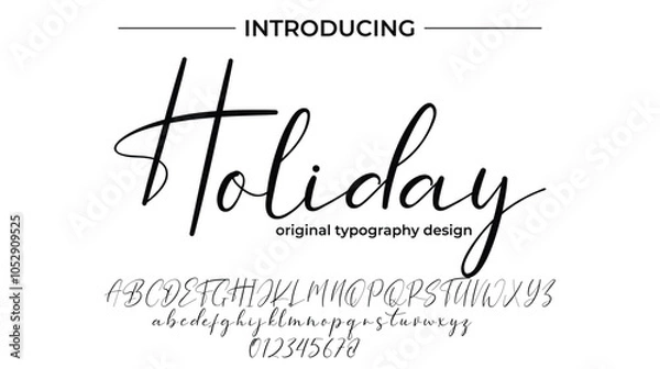 Fototapeta Holiday Font Stylish brush painted an uppercase vector letters, alphabet, typeface