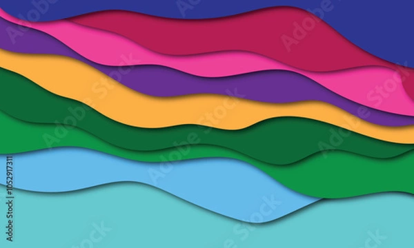 Fototapeta Modern Abstract Dynamic Colorful Background with Different Waves