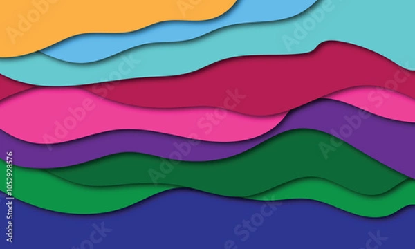 Fototapeta Modern Abstract Dynamic Colorful Background with Different Waves