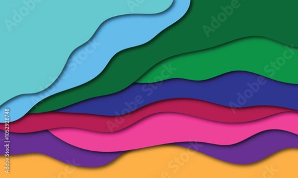 Fototapeta Modern Abstract Dynamic Colorful Background with Different Waves