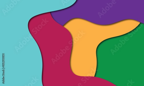 Fototapeta Modern Abstract Dynamic Colorful Background with Different Waves