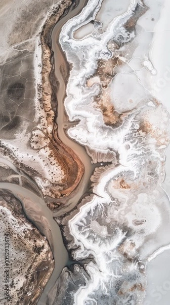 Obraz Salt Lake Canvas - Aerial View of Expansive Patterns and Striking Contrast in Nature