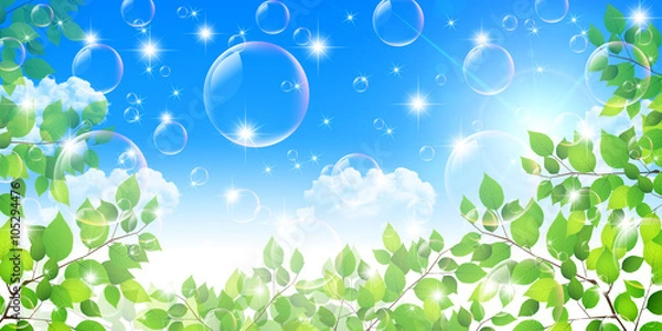 Fototapeta 葉　新緑　木　背景