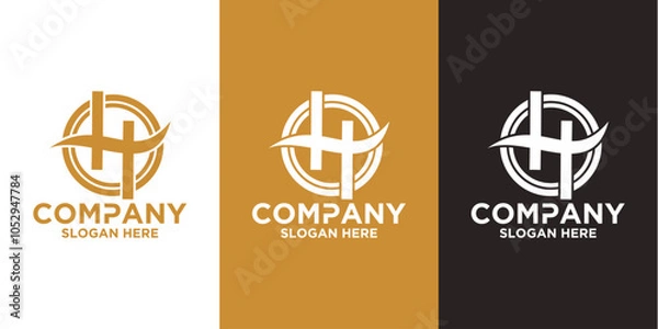 Fototapeta Initials h logo design. Initial Letter Logo.