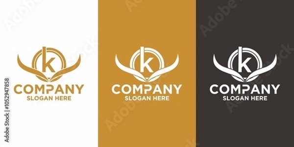 Fototapeta Initials K logo design. Initial Letter Logo.