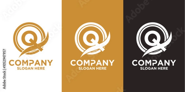 Fototapeta Initials q logo design. Initial Letter Logo.