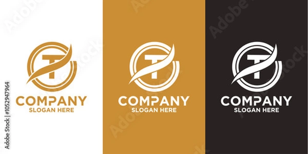Fototapeta Initials t logo design. Initial Letter Logo.