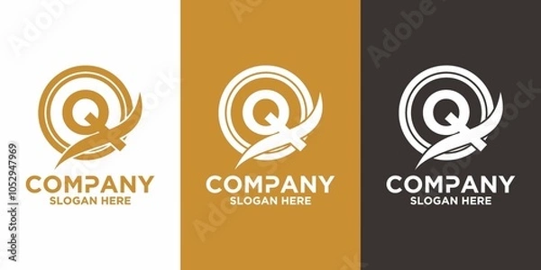 Fototapeta Initials Q logo design. Initial Letter Logo.