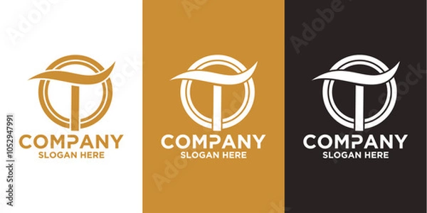 Fototapeta Initials t logo design. Initial Letter Logo.