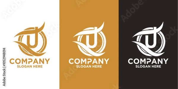 Fototapeta Initials u logo design. Initial Letter Logo.