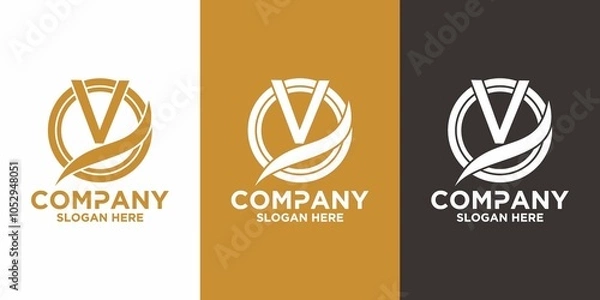 Fototapeta Initials V logo design. Initial Letter Logo.