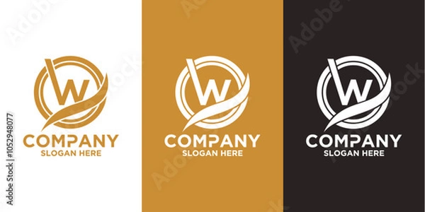 Fototapeta Initials w logo design. Initial Letter Logo.