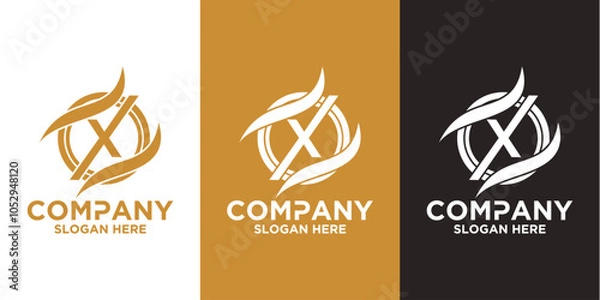 Fototapeta Initials x logo design. Initial Letter Logo.