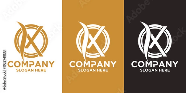 Fototapeta Initials x logo design. Initial Letter Logo.