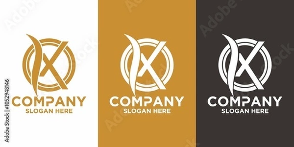 Fototapeta Initials X logo design. Initial Letter Logo.