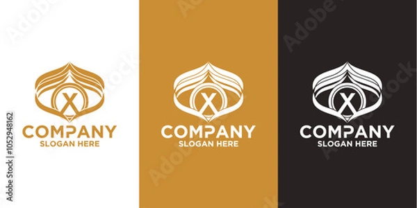 Fototapeta Initials x logo design. Initial Letter Logo.