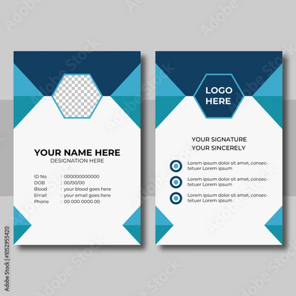 Fototapeta Professional Colorful Modern Id Card Design Template