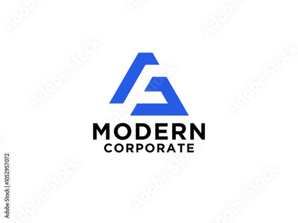 Obraz Geometric Striped Lines Initial Letter A Symbol isolated on White Background.