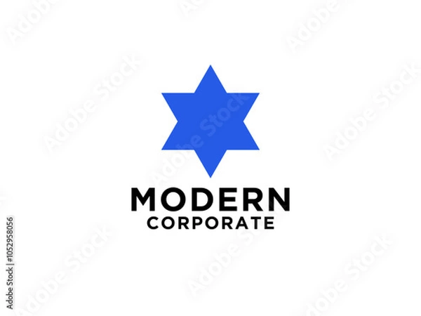 Obraz Star Logo. Geometric Shape Star of David isolated on White Background.