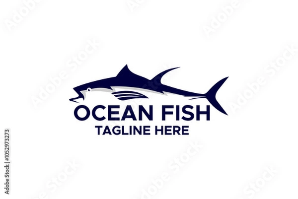 Obraz Ocean Fish Wildlife Black Colored Illustration Design Silhoutte