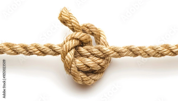 Fototapeta Rope Knot Isolated on White Background