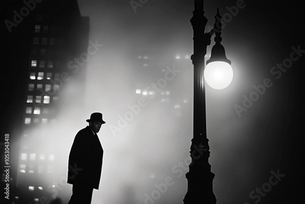 Fototapeta mist of deception - film noir still