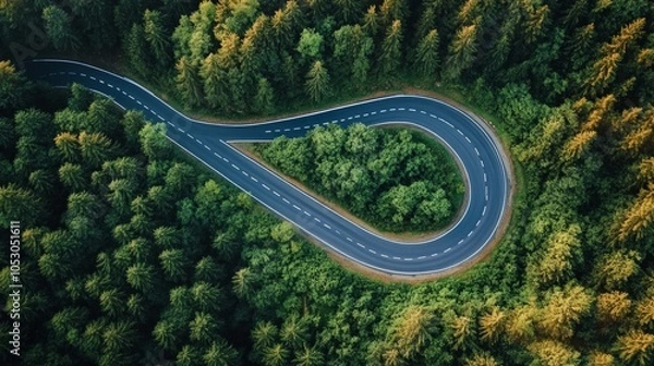 Fototapeta A conceptual path to success in business, featuring strategic checkpoints along a winding road.