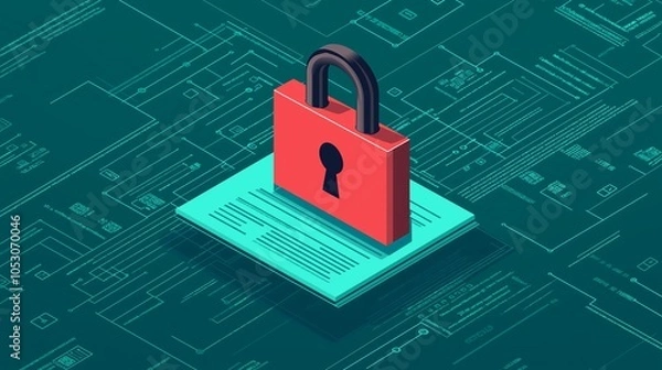 Fototapeta Data Security and User Access Tracking Concept