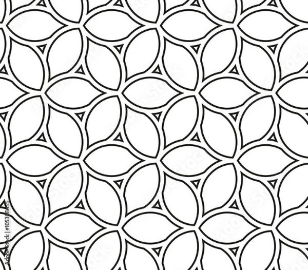 Fototapeta Seamless ornament. Modern stylish geometric black and white pattern with repeating elements