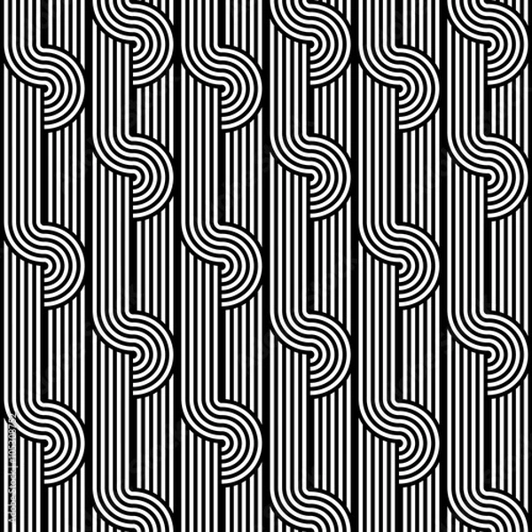 Fototapeta Design seamless monochrome geometric pattern