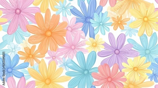 Fototapeta Colorful Floral Pattern