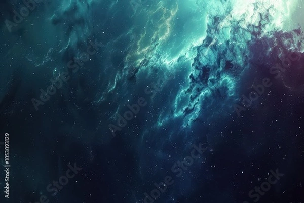 Fototapeta Glowing Nebula and Stars in the Cosmos