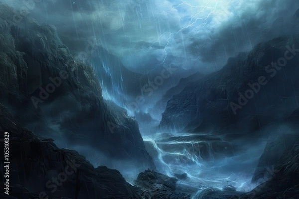 Fototapeta Stormy Mountain Pass