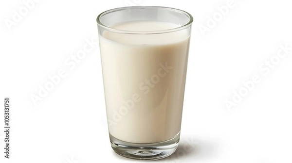 Obraz Glass of milk isolated on white background.