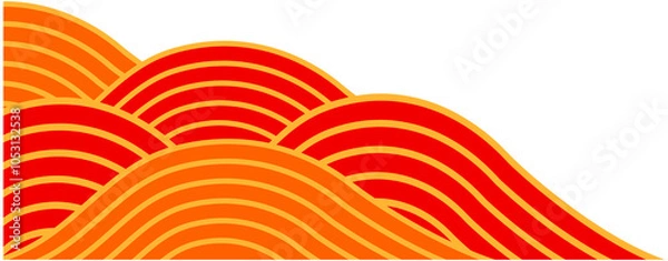 Obraz Chinese Waves Corner Ornament