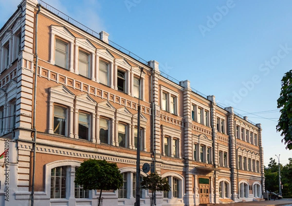 Obraz Old buildings of Gomel, built in the late 19th - early 20th centuries, which are under the protection of UNESCO on a quiet summer evening