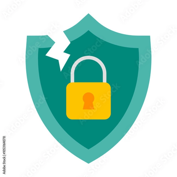 Obraz Security Breach Flat Icon Design