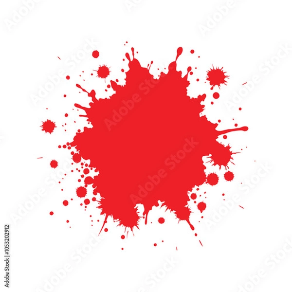 Fototapeta red ink splatter on white background, blood splatter, Red paint splash