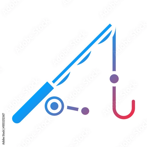 Fototapeta Fishing Pole icon style