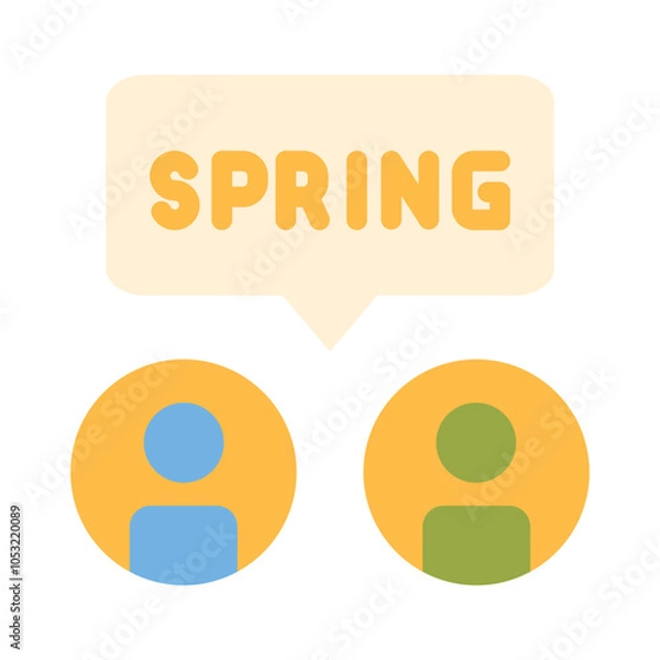 Fototapeta people spring flat style