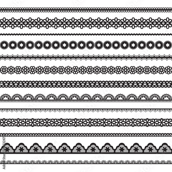 Fototapeta collection of vector seamless lace