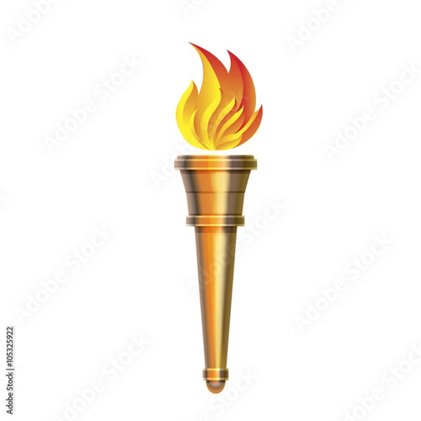 Fototapeta Torch icon - Vector Hot flame, power flaming,