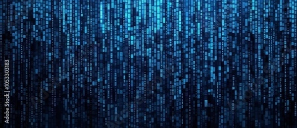 Fototapeta Abstract Digital Code Pattern in Blue Hues, Perfect for Technology, Data, and Cyber Security Concepts
