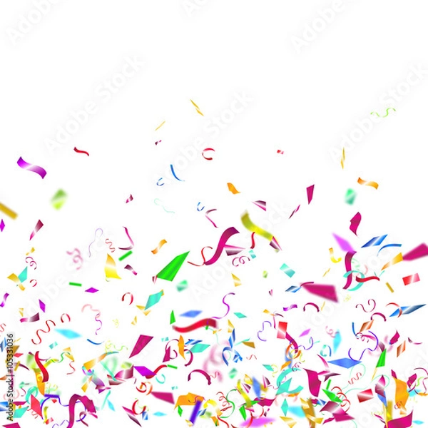 Fototapeta Abstract colorful confetti background. Isolated on the white.