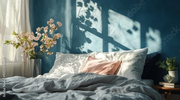 Obraz bed with pillows