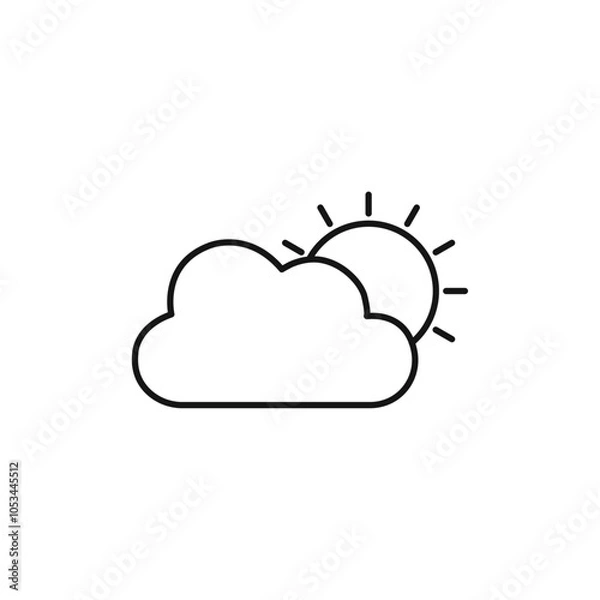 Fototapeta Partially cloudy icon vector set collection for web