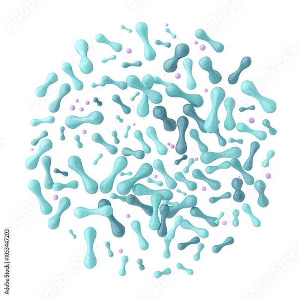 Obraz probiotic lactobacillus bacteria for digestive health 3D icon